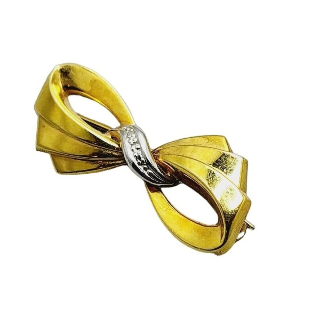 Vintage 14kt Gold Bow Brooch (A931)